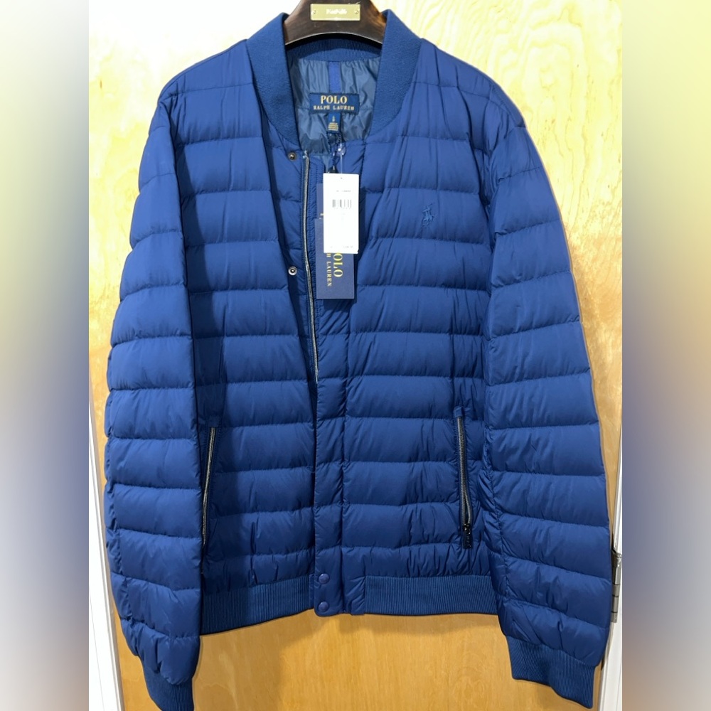 Polo Ralph Lauren Packable Down Water Resistant Full Zip Puffer Bomber Jacket